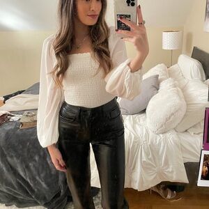 Abercrombie White Smocked Top